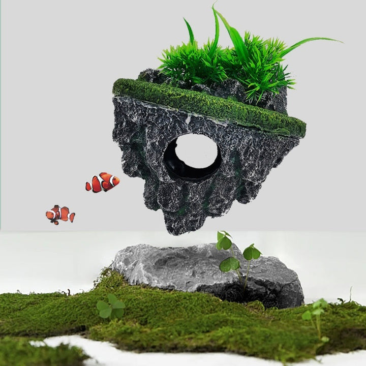 Transform Your Fish Tank with Floating Stone Ornaments!