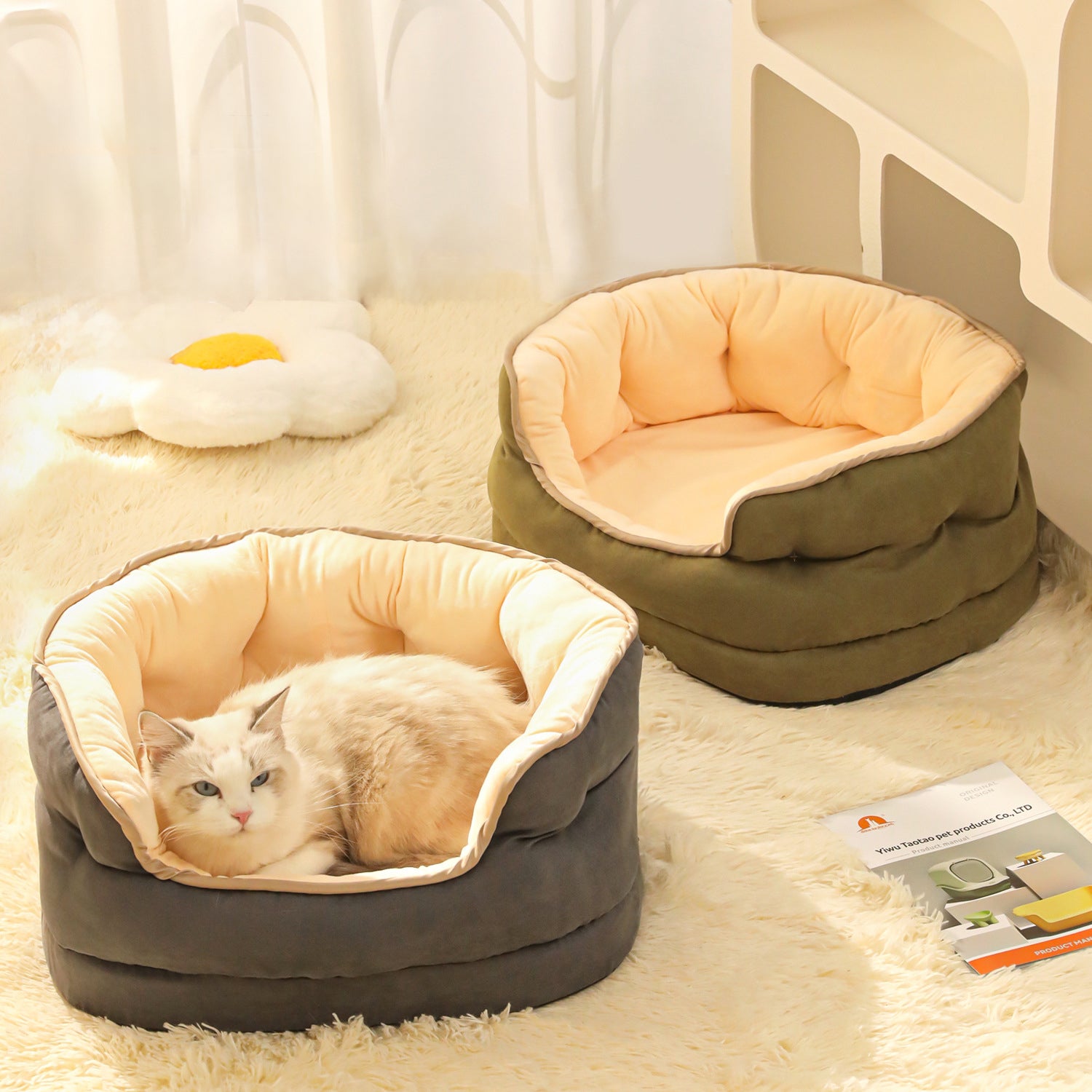Plush Washable Pet Sofa Bed for Small Dogs and Cats
