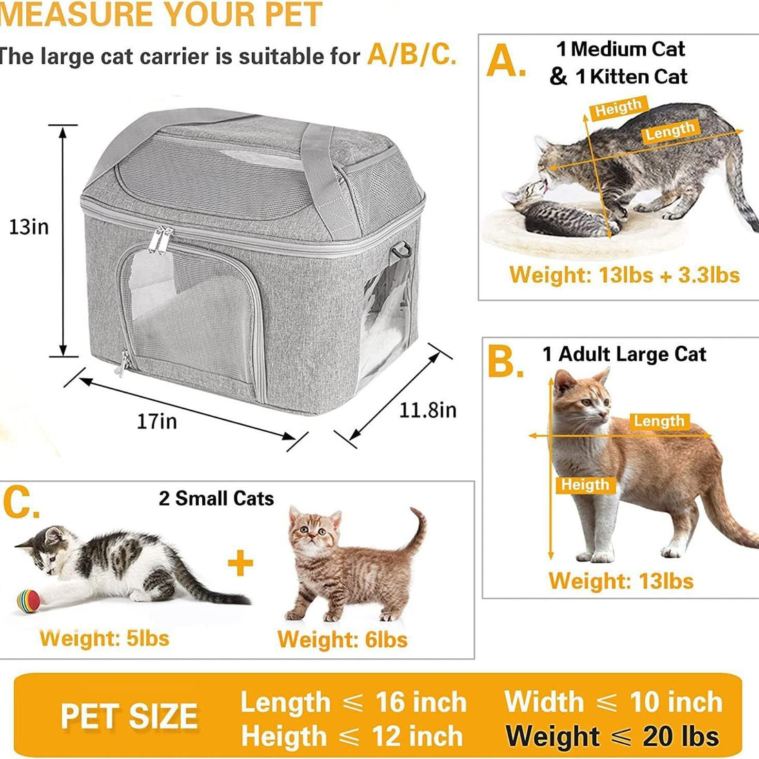 Breathable Pet Carrier Backpack for Small Dogs and Cats