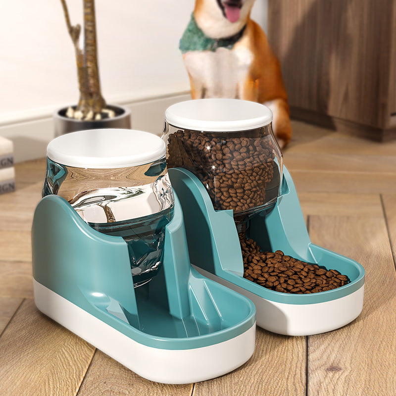 Automatic Cat and Dog Water Fountain with Food Dispenser