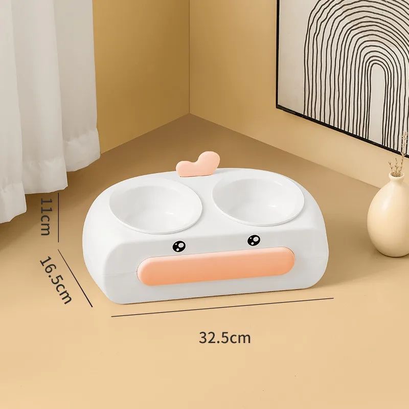 Duck-Shaped Double Pet Feeding Bowl for Cats and Dogs