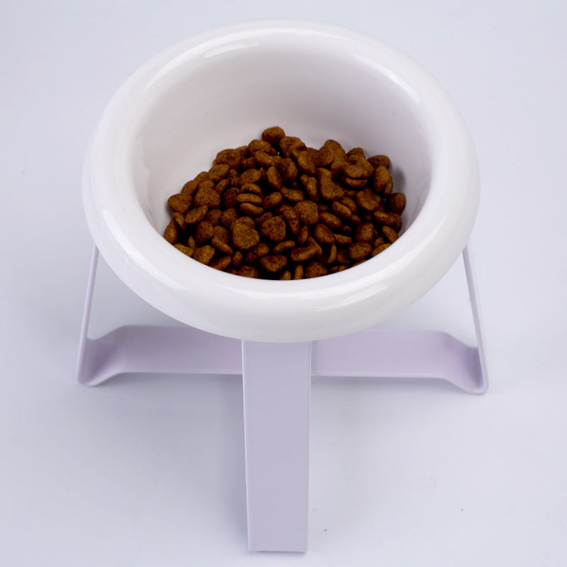2-in-1 Anti-Slip Cat and Dog Feeding Bowl with Iron Stand