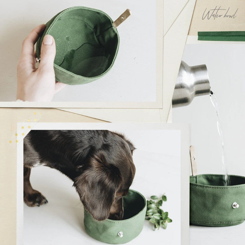 Folding Canvas Pet Bowl for Dogs and Cats