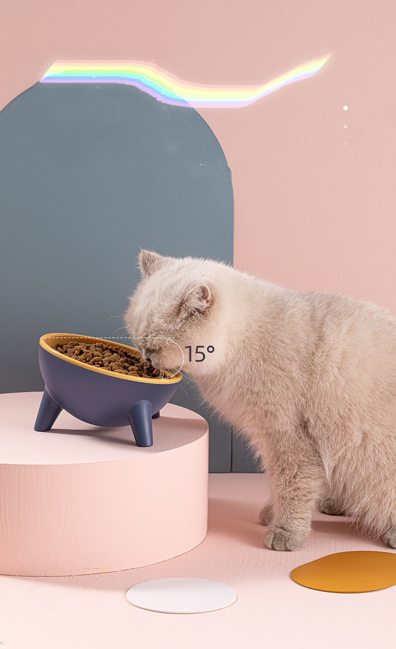 Nordic-Style Raised Pet Feeding Bowl for Cats and Dogs