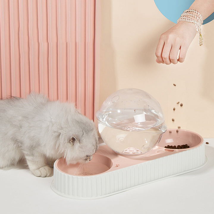 Automatic Plastic Pet Feeder and Water Bowl for Cats and Dogs