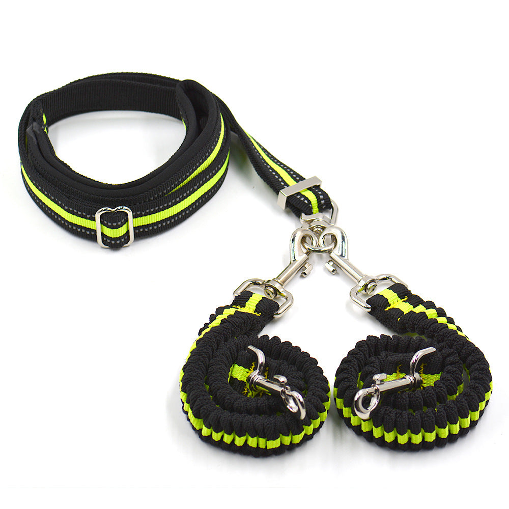 Adjustable Double-Head Nylon Dog Leash