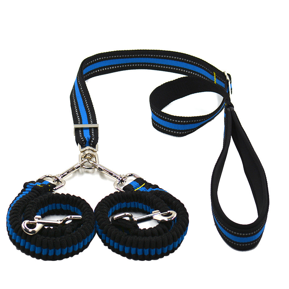 Adjustable Double-Head Nylon Dog Leash
