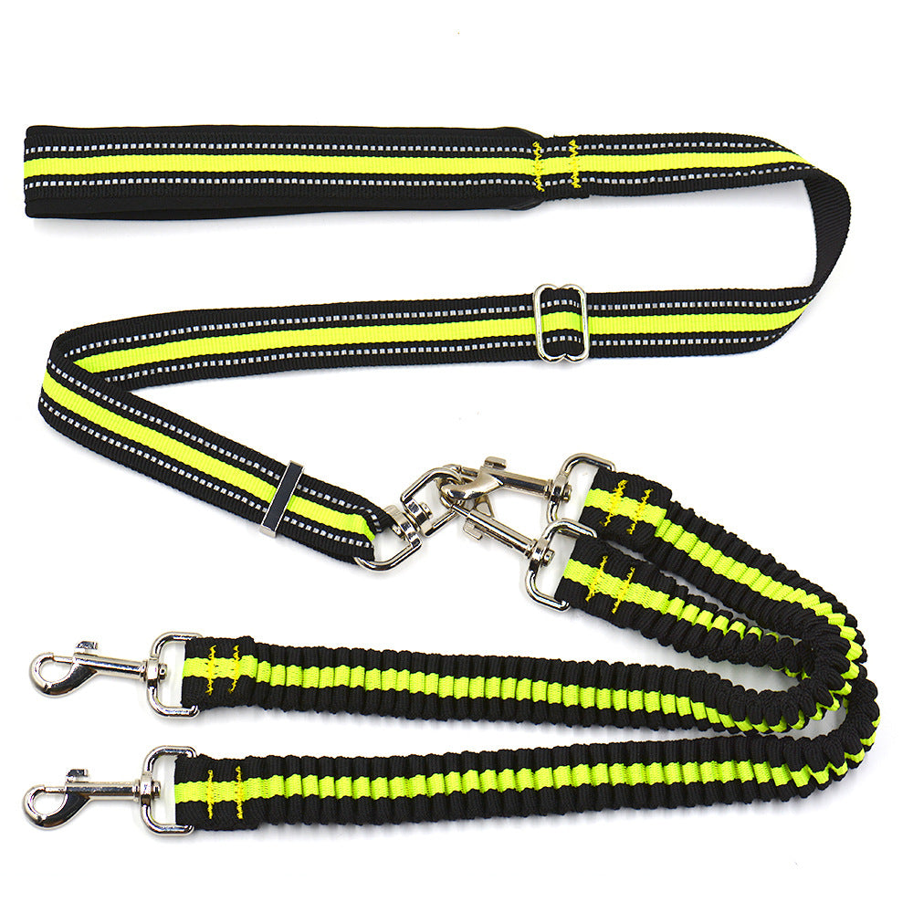 Adjustable Double-Head Nylon Dog Leash