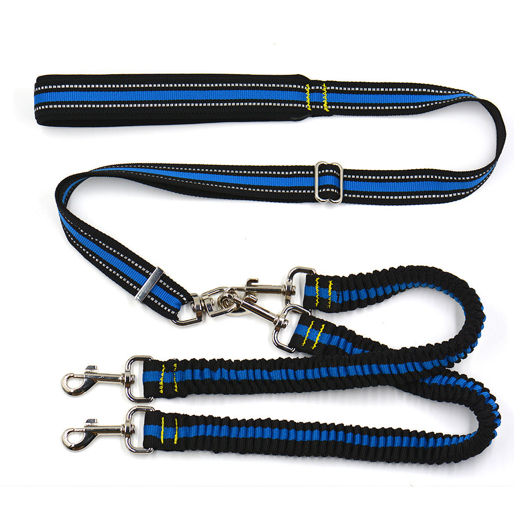 Adjustable Double-Head Nylon Dog Leash