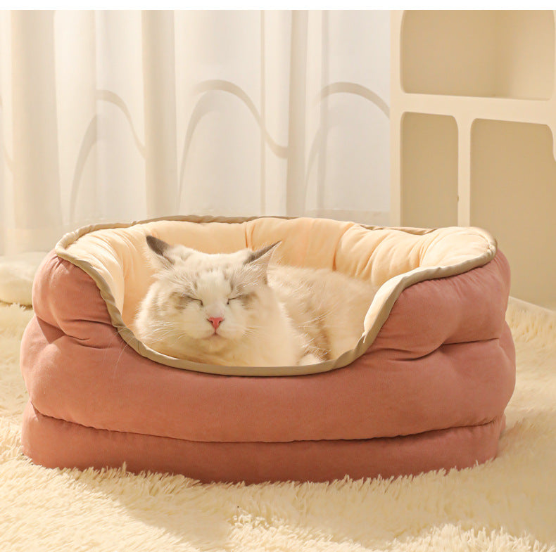 Plush Washable Pet Sofa Bed for Small Dogs and Cats