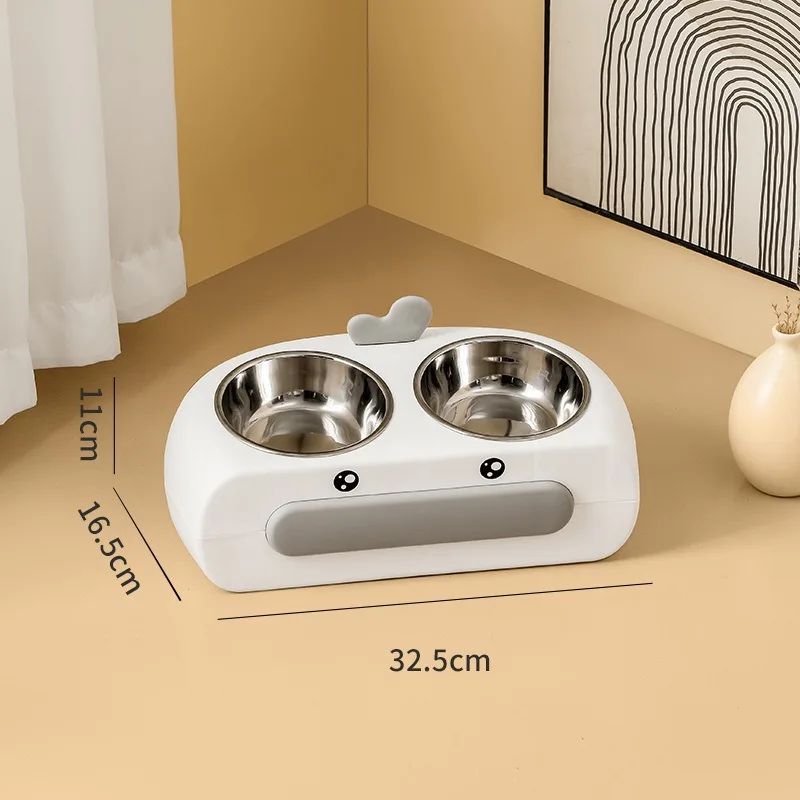 Duck-Shaped Double Pet Feeding Bowl for Cats and Dogs