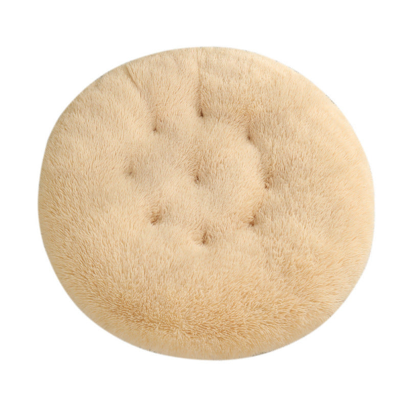 Round Plush Warm Pet Bed for Dogs and Cats