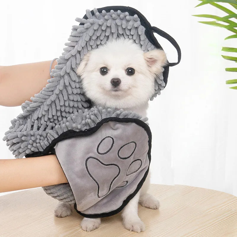 Microfiber Quick-Dry Pet Towel with Hand Pockets
