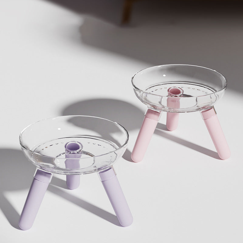 Transparent Anti-Tip Pet Feeding and Water Bowl for Cats and Dogs