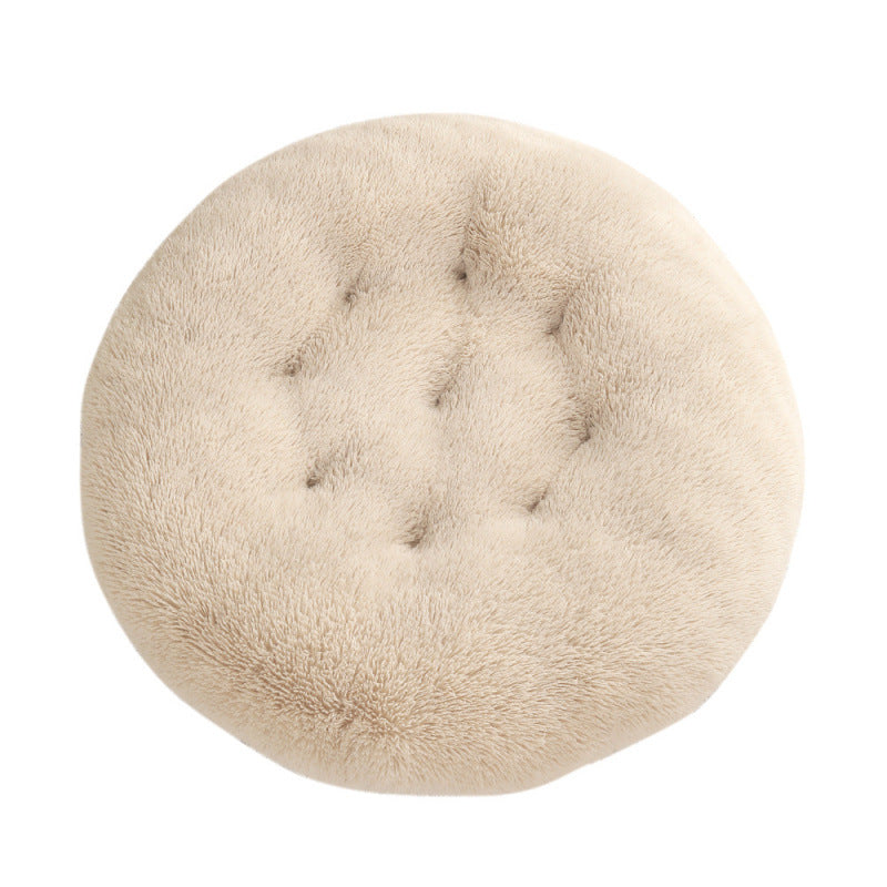 Round Plush Warm Pet Bed for Dogs and Cats