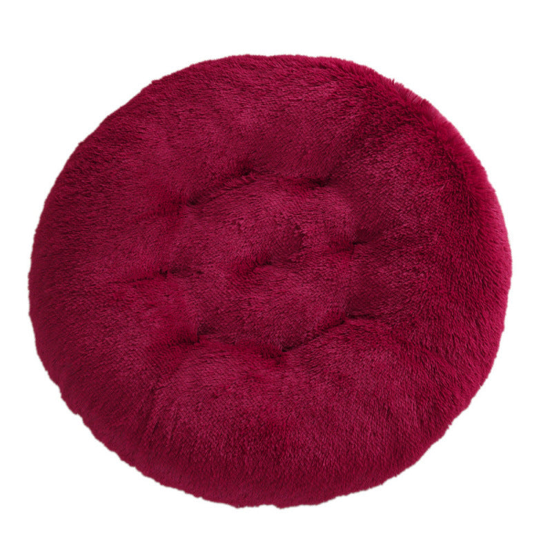 Round Plush Warm Pet Bed for Dogs and Cats