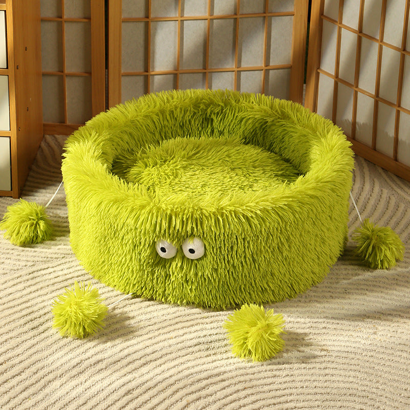 Winter Warm Monster Plush Pet Bed for Cats and Dogs