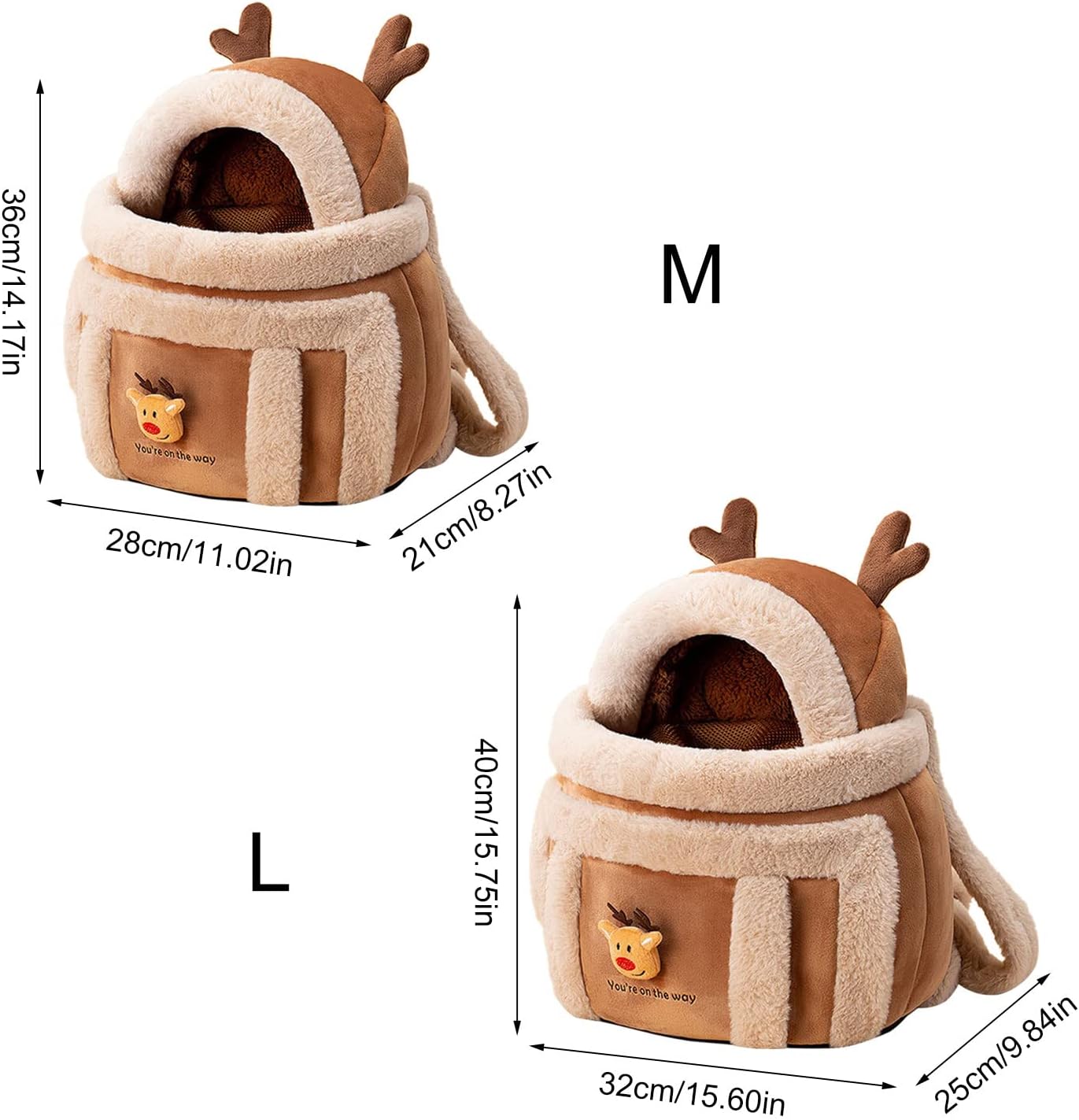Plush Winter Pet Backpack Carrier with Hand Warmers