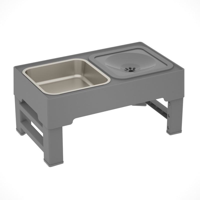 Adjustable Height Stainless Steel Double Dog Bowl with Stand