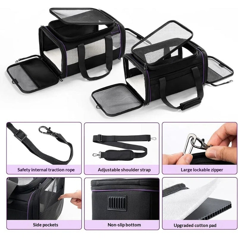 Portable Expandable Pet Carrier Bag for Travel