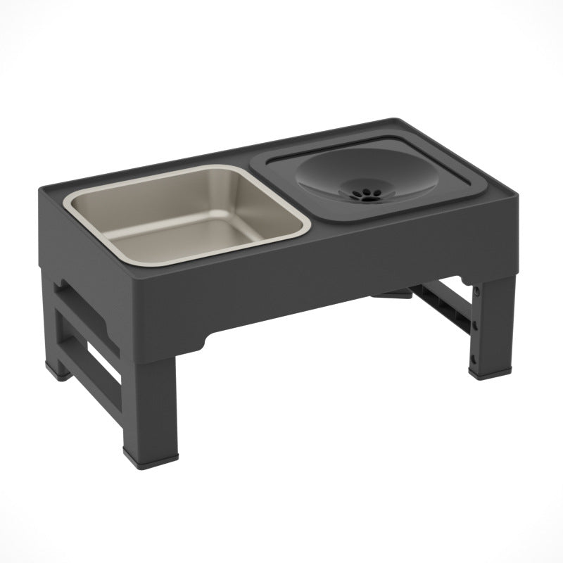 Adjustable Height Stainless Steel Double Dog Bowl with Stand