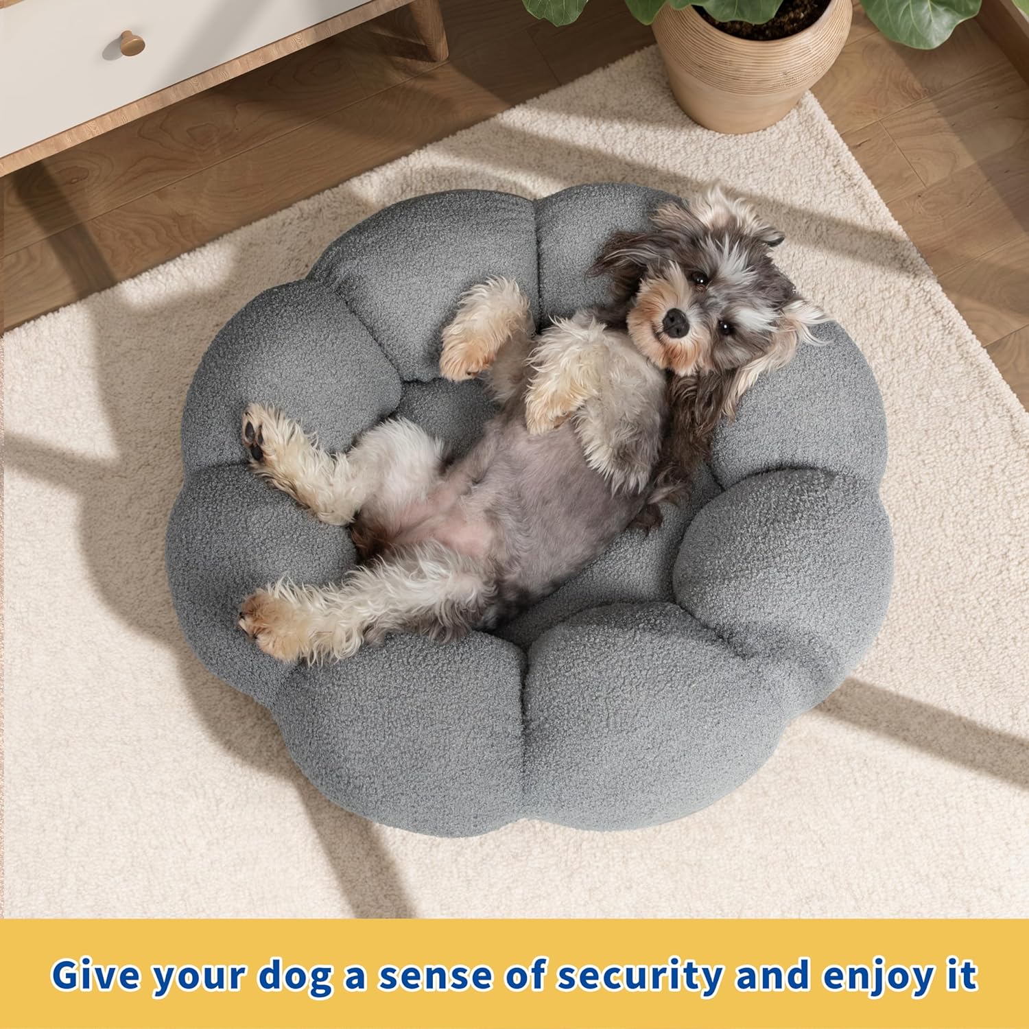 Calming Plush Donut Pet Bed Non-Slip Washable