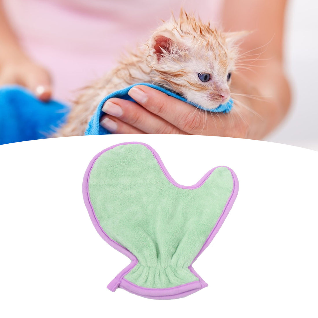 Double-Sided Absorbent Pet Bath Towel Gloves