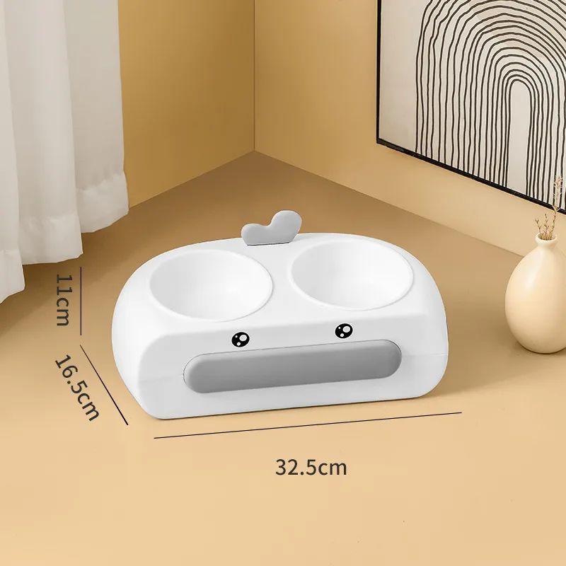 Duck-Shaped Double Pet Feeding Bowl for Cats and Dogs