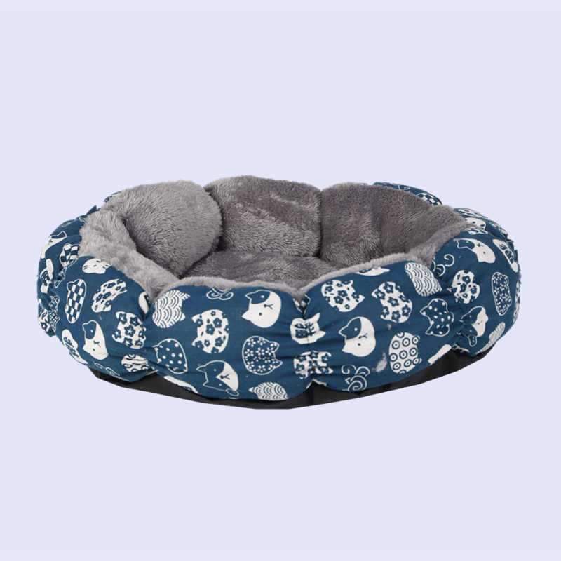 Calming Fluffy Donut Pet Bed for Cats and Dogs