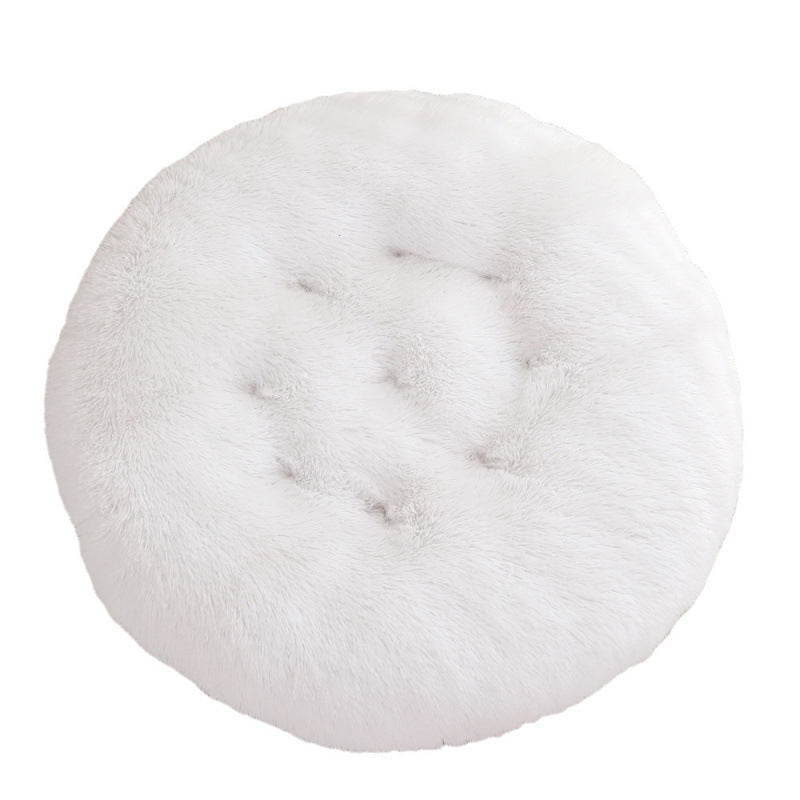 Round Plush Warm Pet Bed for Dogs and Cats