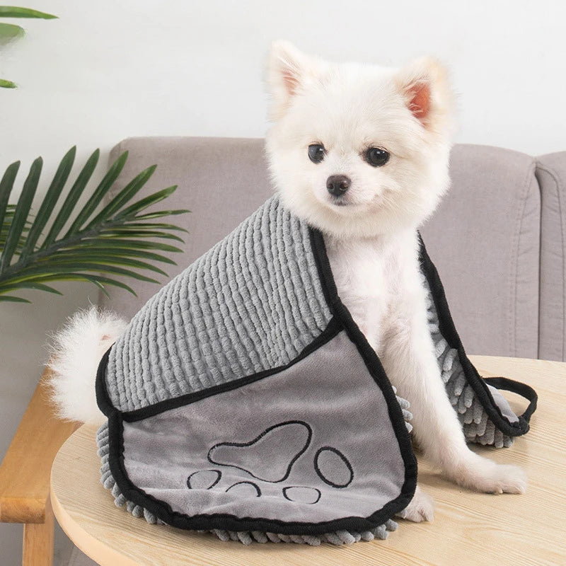 Microfiber Quick-Dry Pet Towel with Hand Pockets
