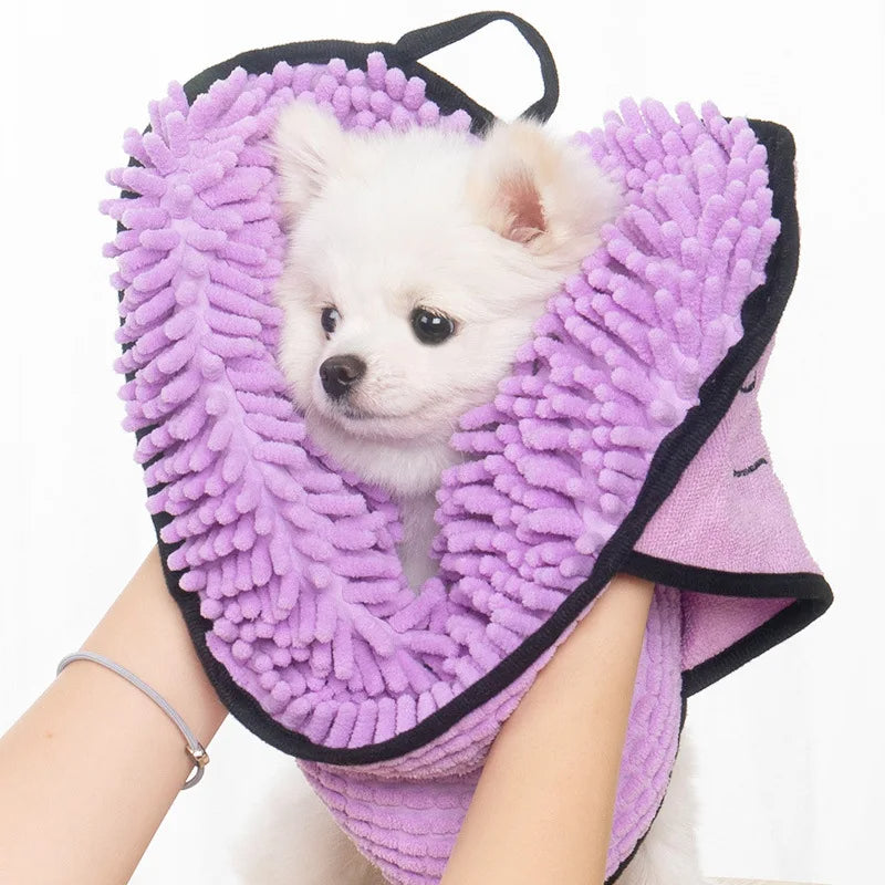 Microfiber Quick-Dry Pet Towel with Hand Pockets