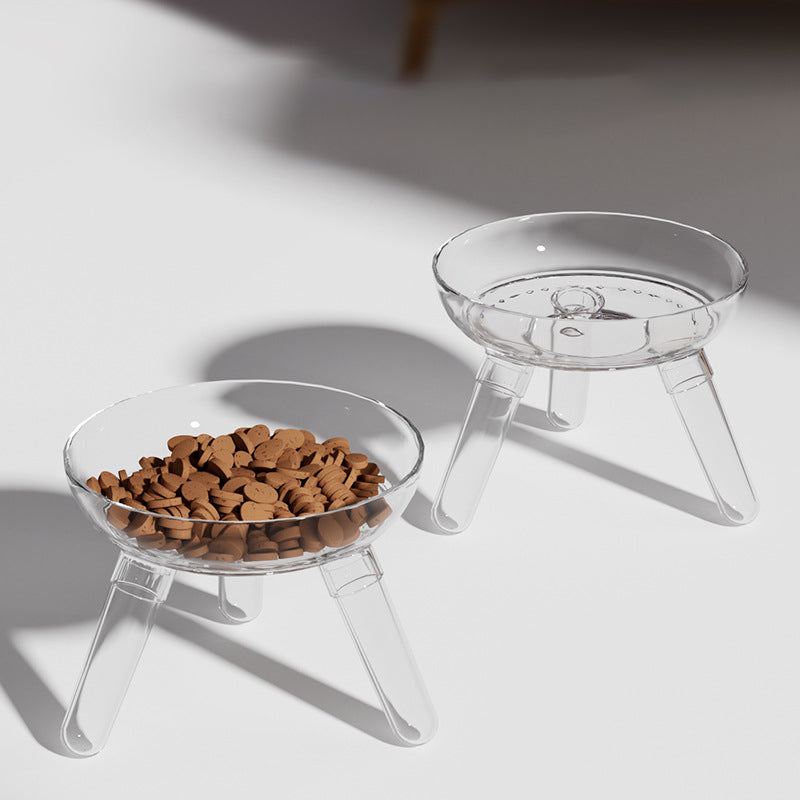 Transparent Anti-Tip Pet Feeding and Water Bowl for Cats and Dogs