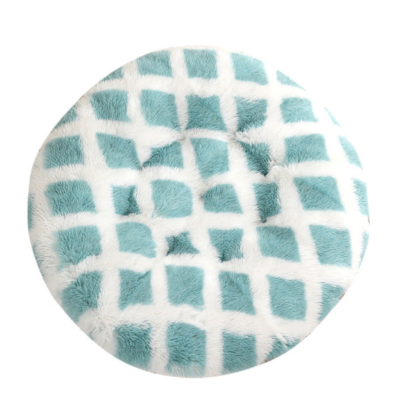 Round Plush Warm Pet Bed for Dogs and Cats