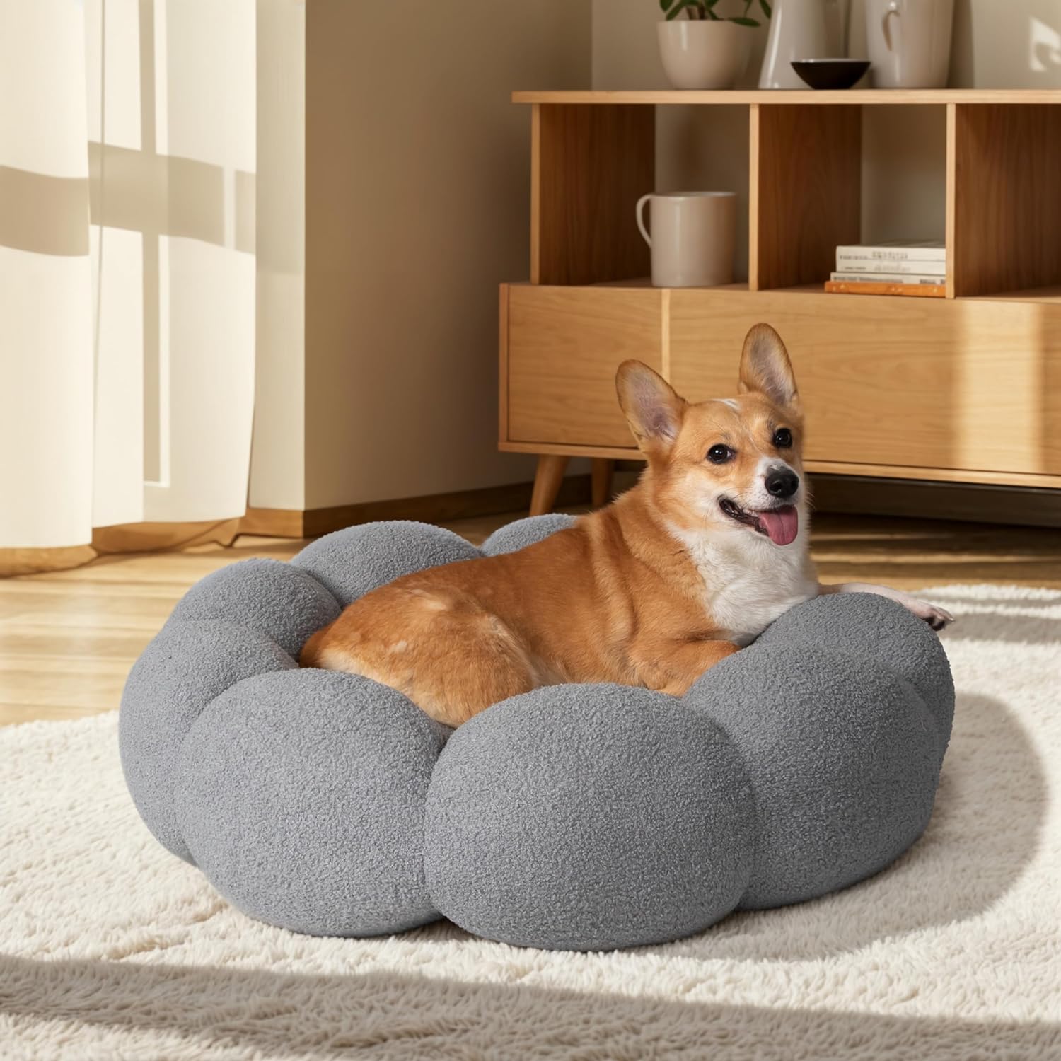 Calming Plush Donut Pet Bed Non-Slip Washable