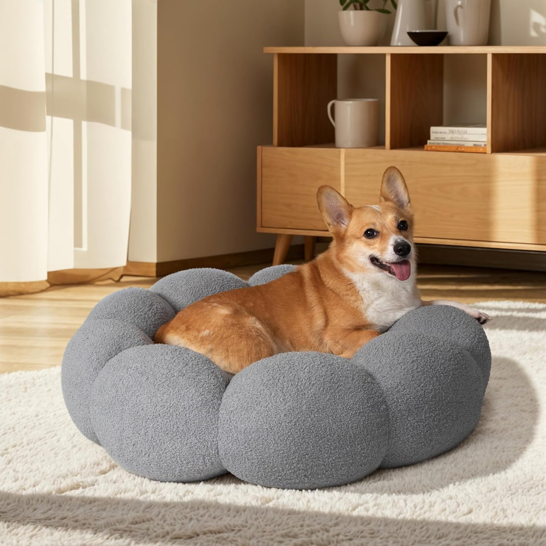 Calming Plush Donut Pet Bed Non-Slip Washable