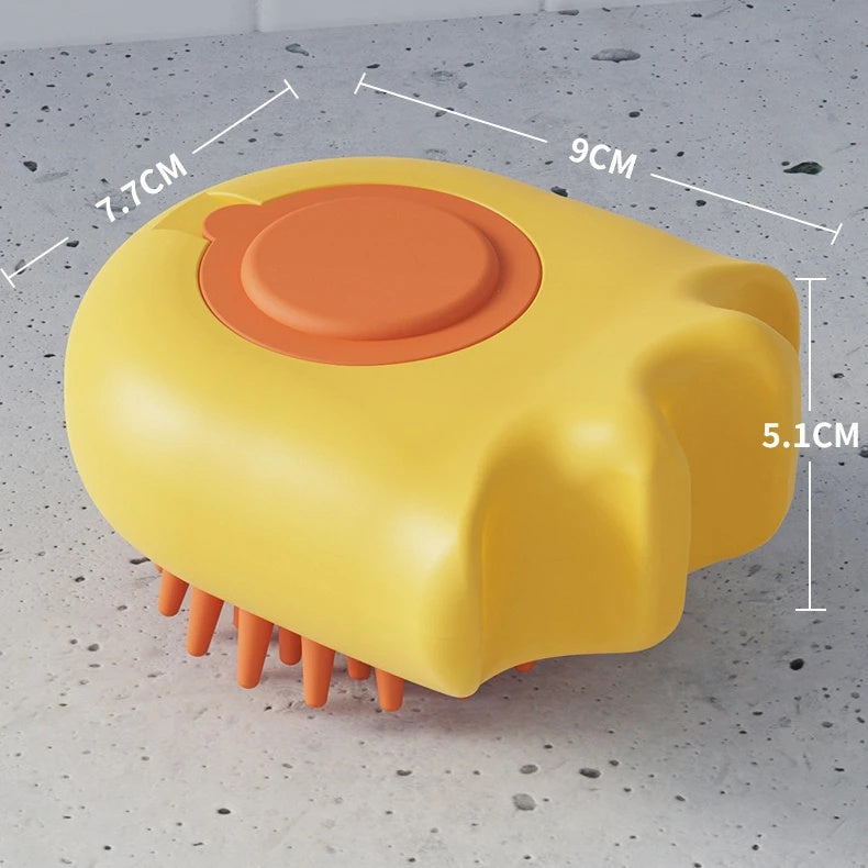 Pet Bath and Massage Brush with Shampoo Holder for Cats and Dogs