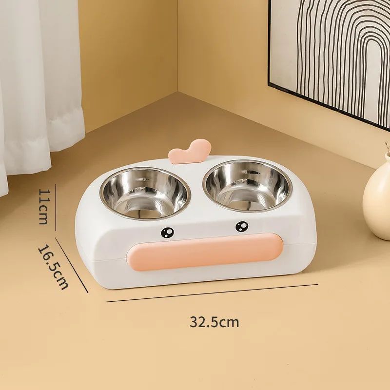Duck-Shaped Double Pet Feeding Bowl for Cats and Dogs