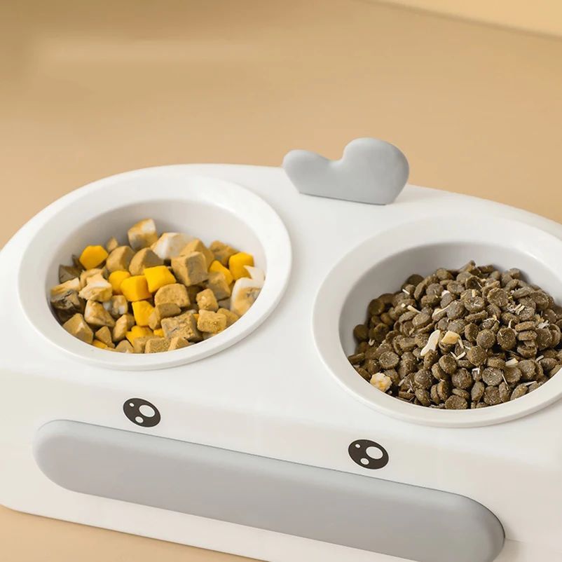 Duck-Shaped Double Pet Feeding Bowl for Cats and Dogs