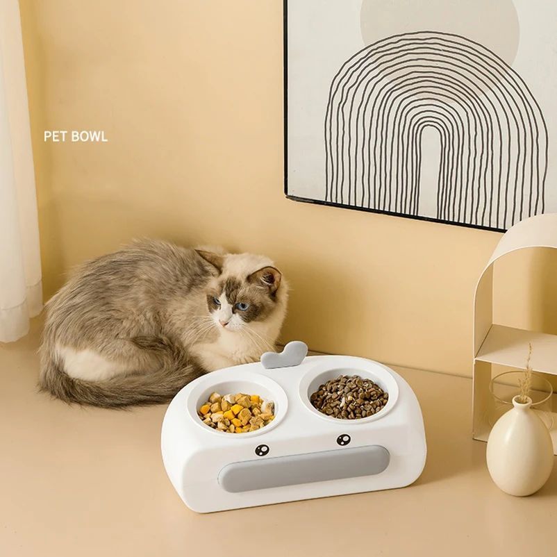 Duck-Shaped Double Pet Feeding Bowl for Cats and Dogs