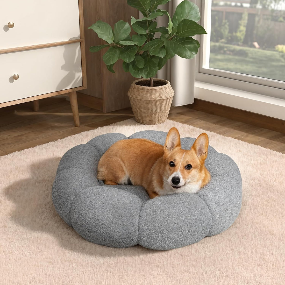 Calming Plush Donut Pet Bed Non-Slip Washable