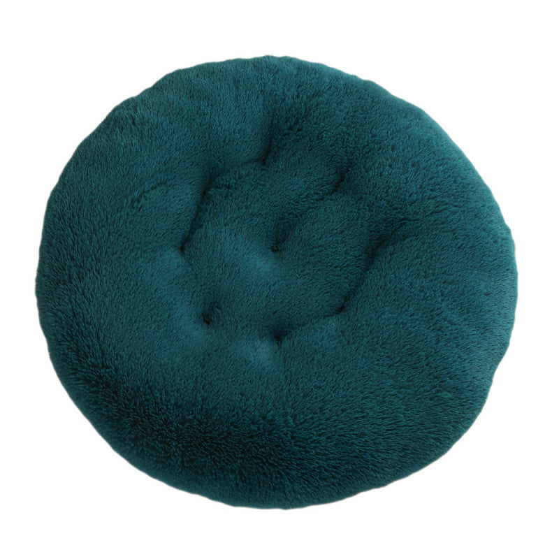 Round Plush Warm Pet Bed for Dogs and Cats