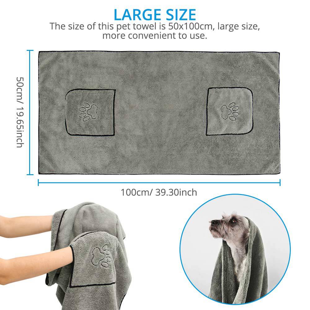 Super Absorbent Large Pet Bath Towel for Dogs