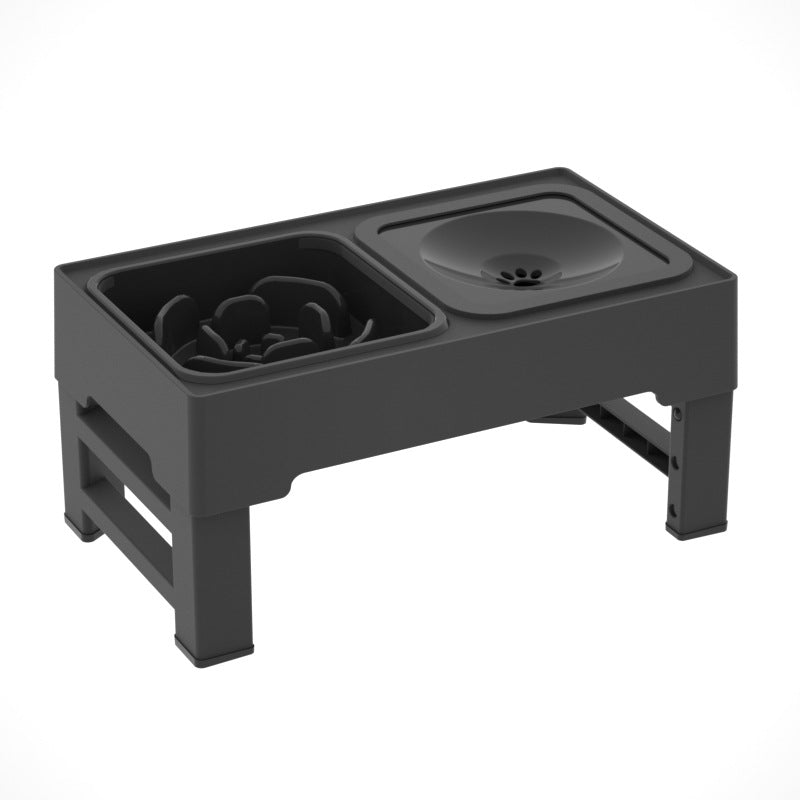 Adjustable Height Stainless Steel Double Dog Bowl with Stand