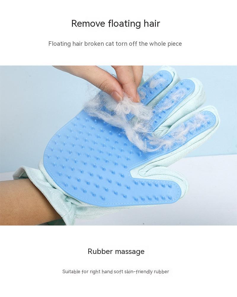 Suede Pet Grooming and Bathing Five-Finger Gloves