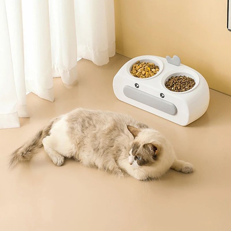 Duck-Shaped Double Pet Feeding Bowl for Cats and Dogs