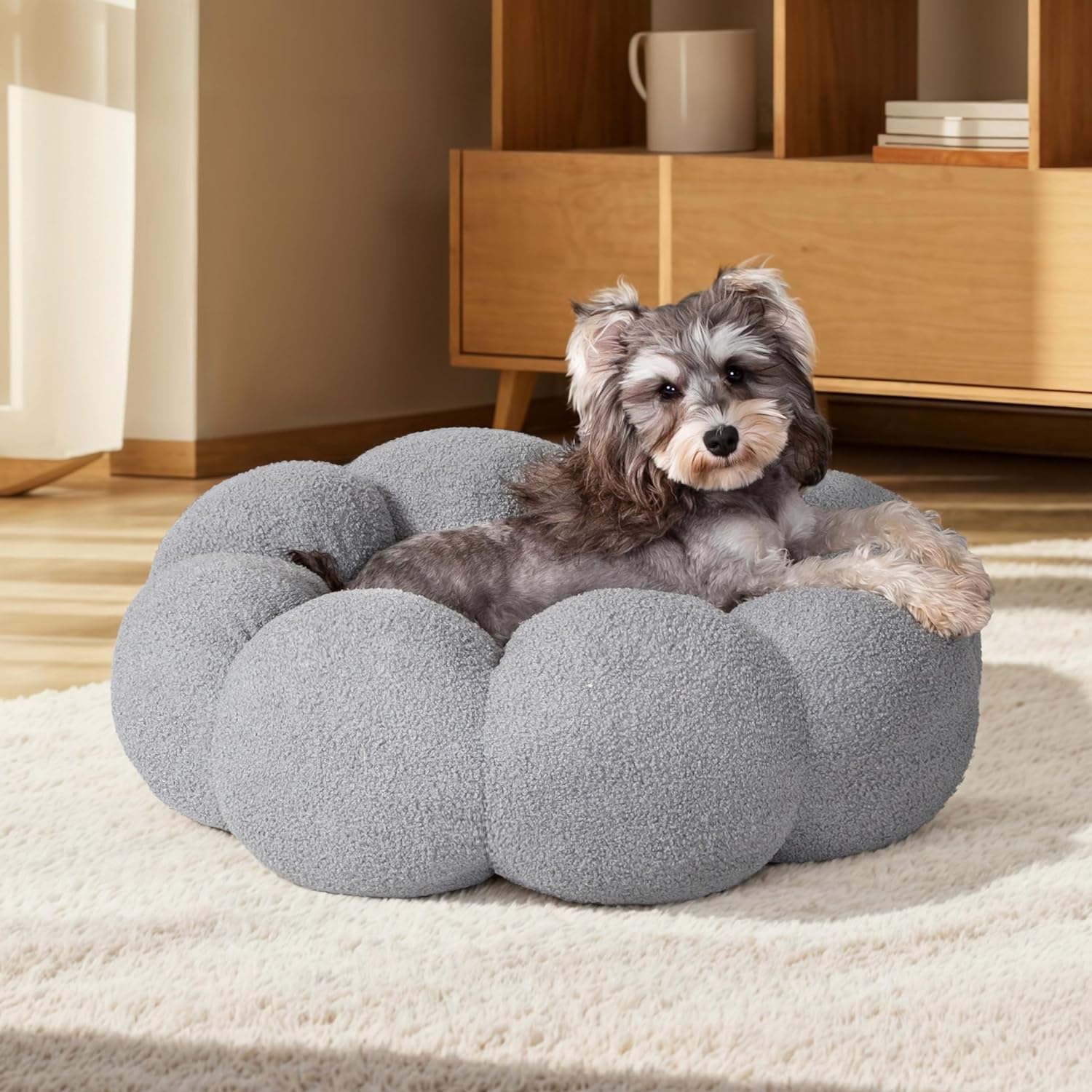 Calming Plush Donut Pet Bed Non-Slip Washable