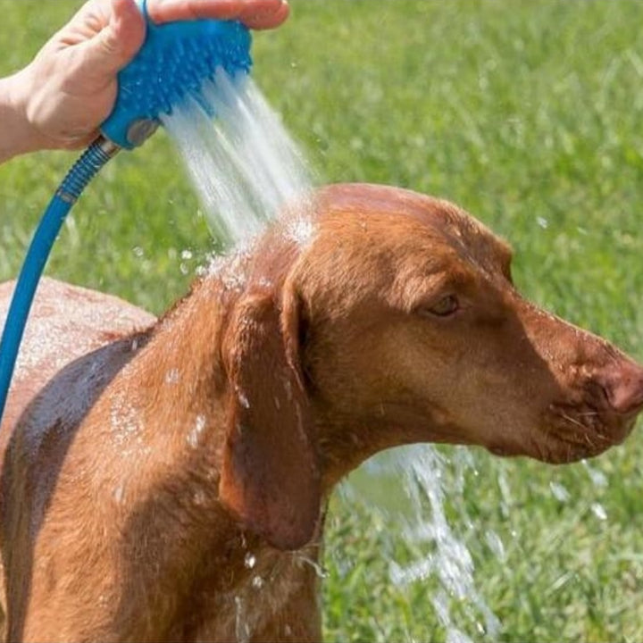 Silicone Pet Bathing Gloves with Handheld Massage Brush