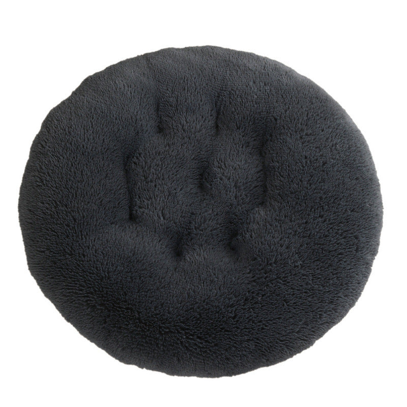 Round Plush Warm Pet Bed for Dogs and Cats