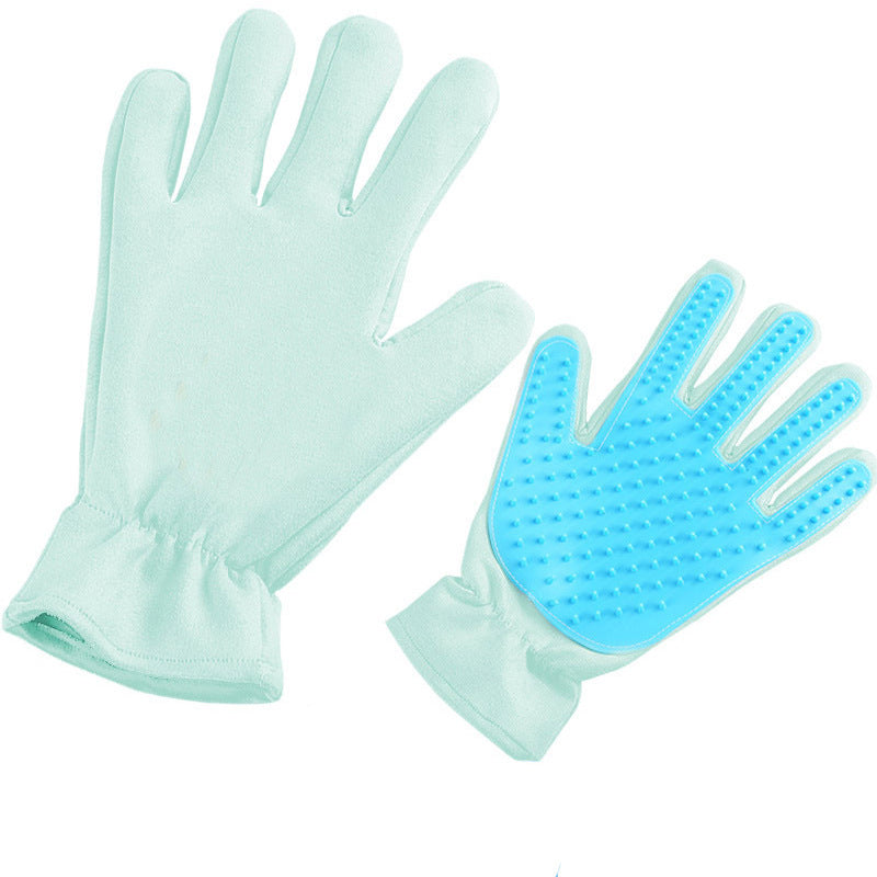Suede Pet Grooming and Bathing Five-Finger Gloves